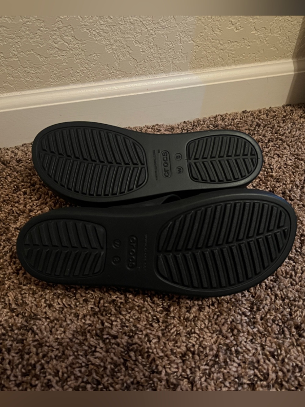 CROCS Women’s Black Dual-Buckle Platform Sandals - Picture 3 of 5